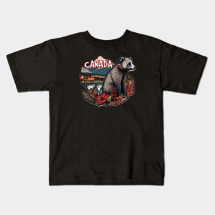 Canada bear sticker Vancouver Toronto Ontario Canada Kids T-Shirt